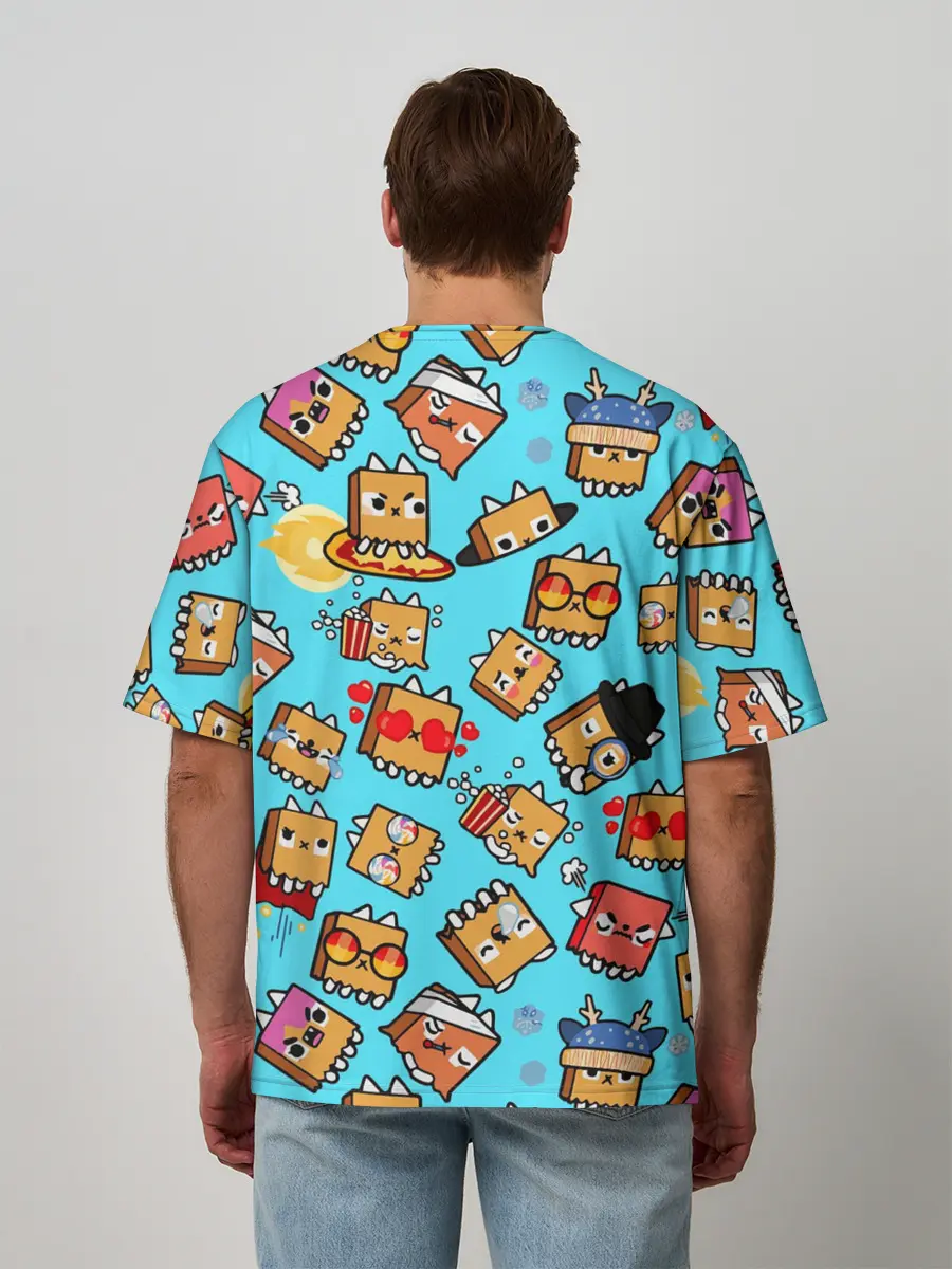 Мужская футболка оверсайз / PAPER BAG CAT TOCA BOCA / TOCA LIFE WORLD