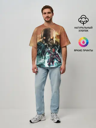 Мужская футболка оверсайз / The Flash, Superman V Darkseid