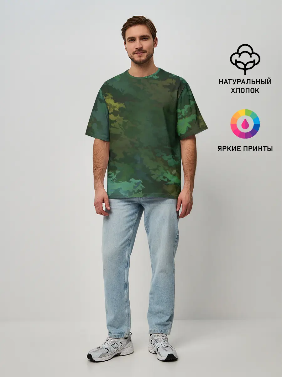Мужская футболка оверсайз / Армейский Камуфляж | Ранний