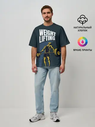 Мужская футболка оверсайз / Wheight lifting
