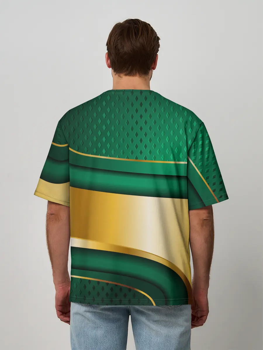 Мужская футболка оверсайз / GREEN GOLD 3D