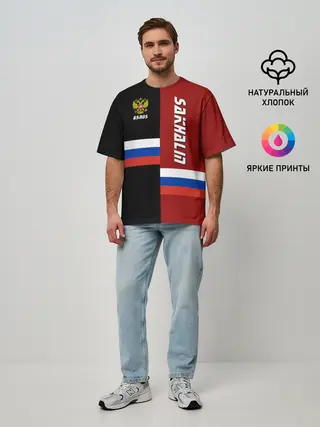 Мужская футболка оверсайз / SAKHALIN