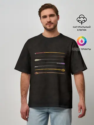 Мужская футболка оверсайз / Волшебные палочки