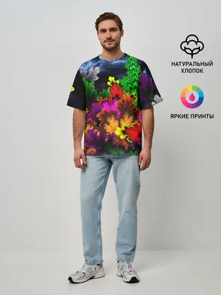 Мужская футболка оверсайз / КИСЛОТНАЯ АБСТРАКЦИЯ