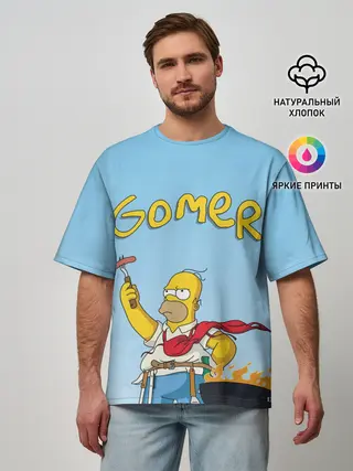 Мужская футболка оверсайз / Гомер