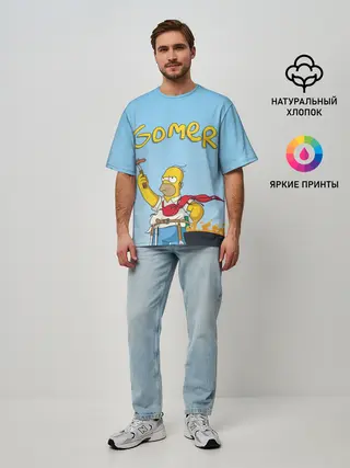 Мужская футболка оверсайз / Гомер