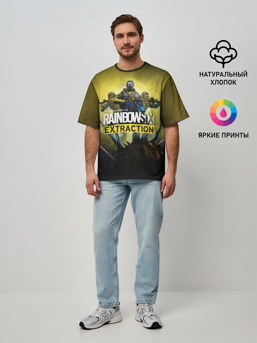 Мужская футболка оверсайз / Rainbow Six Extraction / Радуга 6 Эвакуация