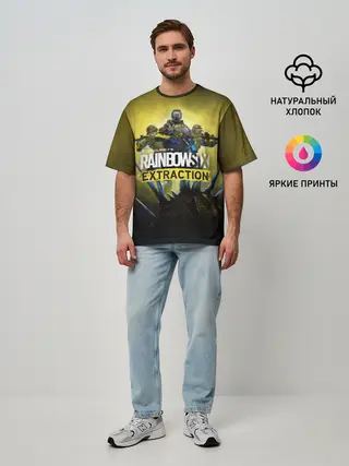 Мужская футболка оверсайз / Rainbow Six Extraction / Радуга 6 Эвакуация