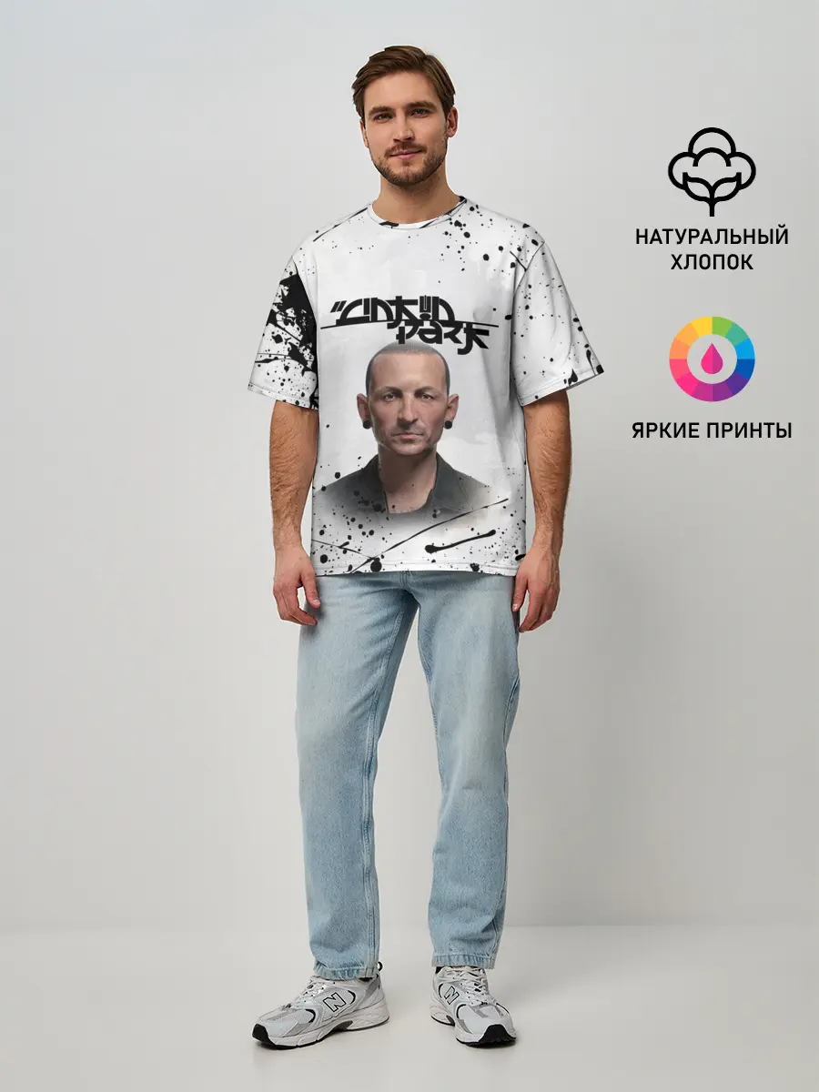 Мужская футболка оверсайз / ЧЕСТЕР | ЛИНКИН ПАРК