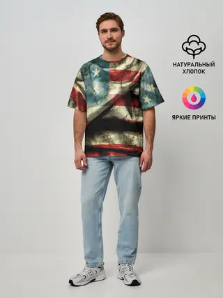 Мужская футболка оверсайз / USA 3D