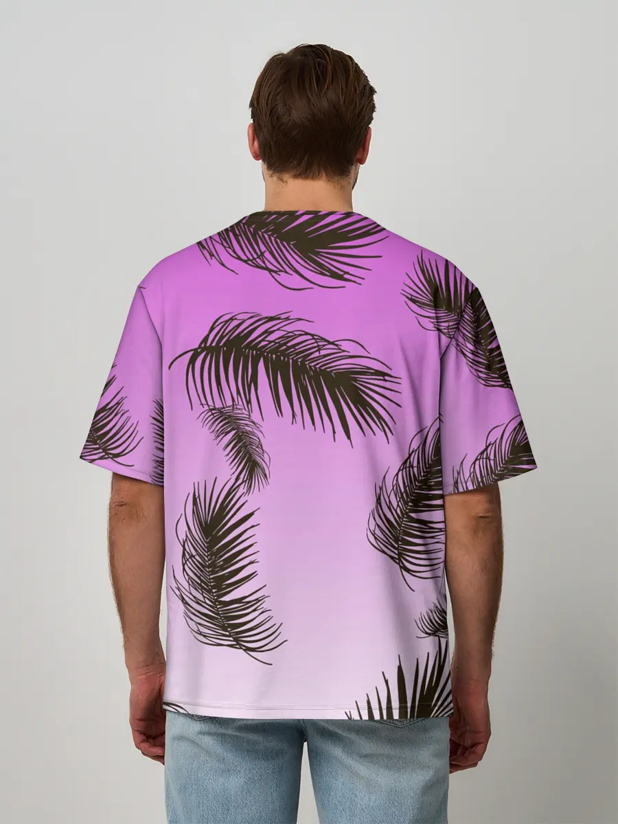 Мужская футболка оверсайз / Тропический Закат