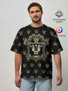 Мужская футболка оверсайз / Черные быки | Чёрный клевер
