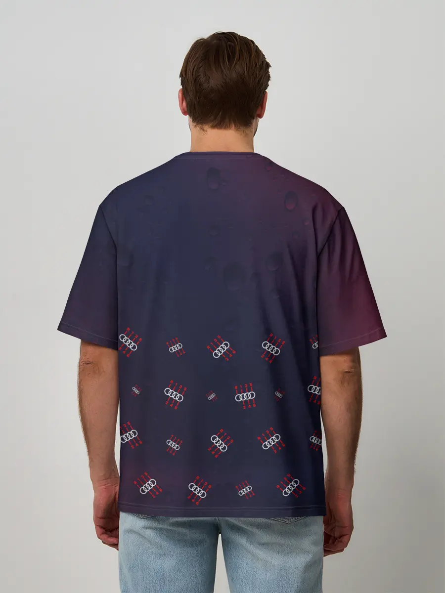 Мужская футболка оверсайз / Audi - Raindrops