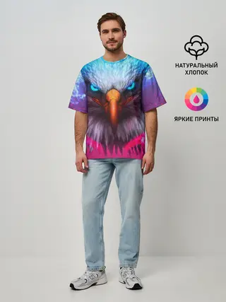 Мужская футболка оверсайз / Взгляд орла
