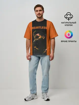 Мужская футболка оверсайз / HEARTLESS