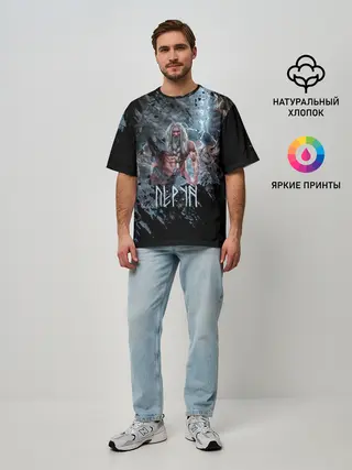 Мужская футболка оверсайз / Перун