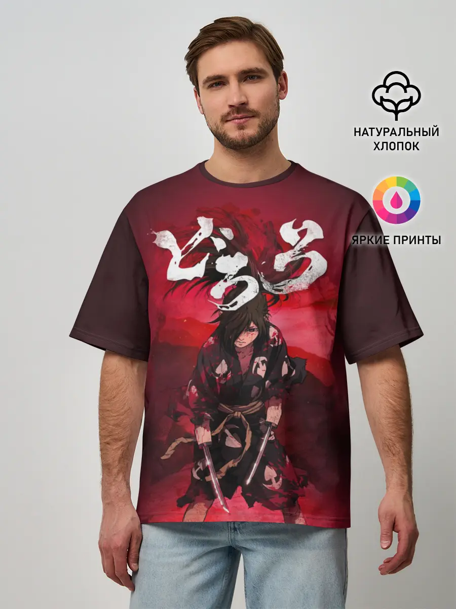 Мужская футболка оверсайз / Dororo red