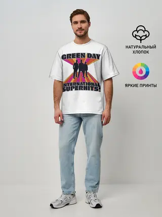 Мужская футболка оверсайз / International Superhits! Green Day
