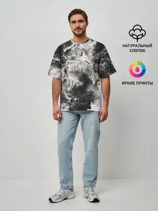 Мужская футболка оверсайз / Мрамор