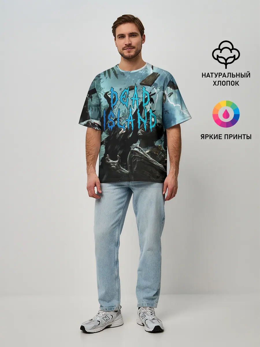 Мужская футболка оверсайз / Толпа зомби