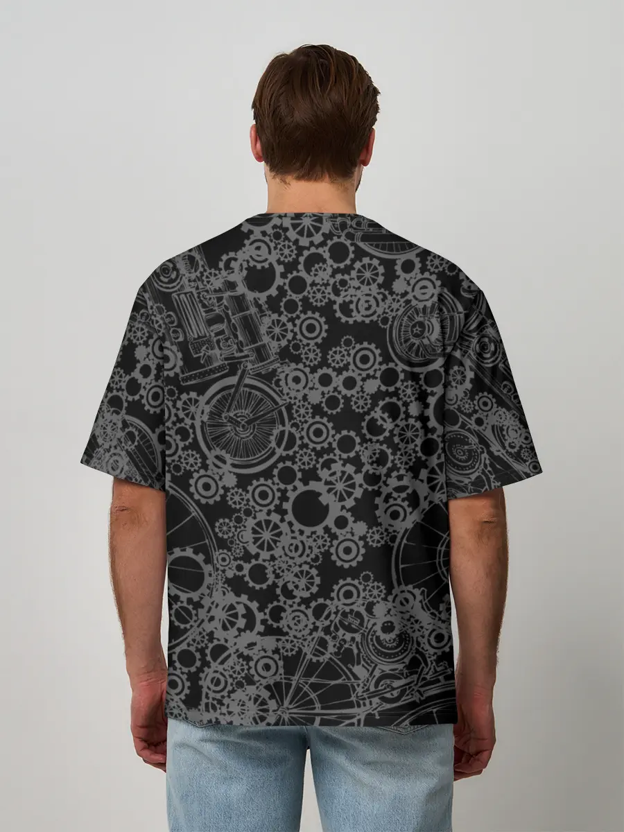 Мужская футболка оверсайз / Сова в цилиндре