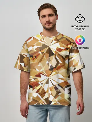 Мужская футболка оверсайз / Желтые бриллианты