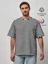 Мужская футболка оверсайз / В ЧЕРНО-БЕЛУЮ ПОЛОСКУ