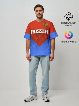 Мужская футболка оверсайз / Russia