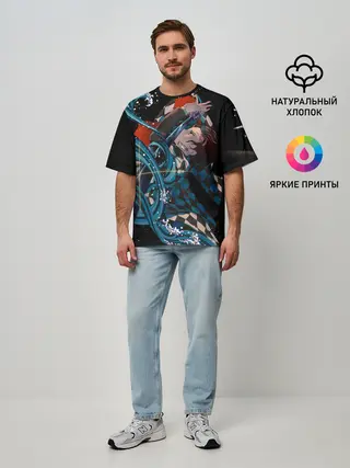 Мужская футболка оверсайз / КЛИНОК РАССЕКАЮЩИЙ ДЕМОНОВ