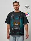 Мужская футболка оверсайз / NEON HARE