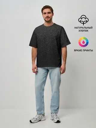 Мужская футболка оверсайз / Снег в ночи