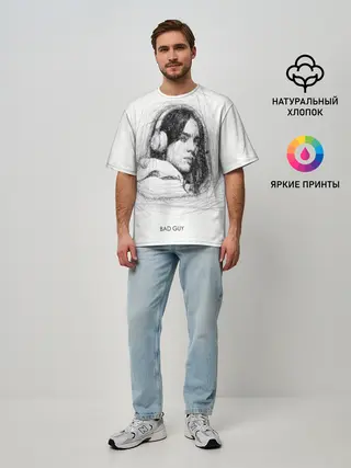 Мужская футболка оверсайз / Billie Eilish