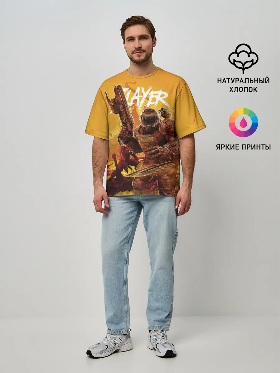 Мужская футболка оверсайз / Doom Slayer