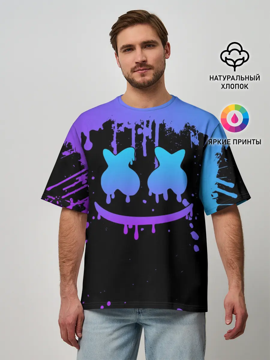 Мужская футболка оверсайз / MARSHMELLO