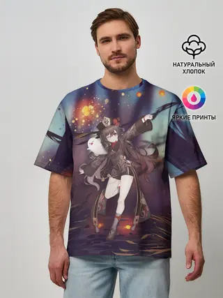 Мужская футболка оверсайз / Ху Тао