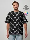 Мужская футболка оверсайз / Викинги Лого Паттерн | Vikings Pattern