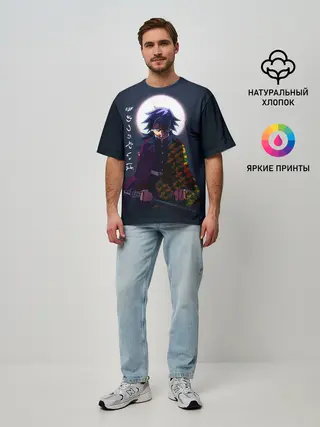 Мужская футболка оверсайз / Гию Томиока Kimetsu no Yaiba