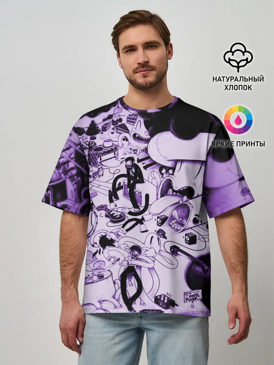 Мужская футболка оверсайз / HARD MULT | Мульт