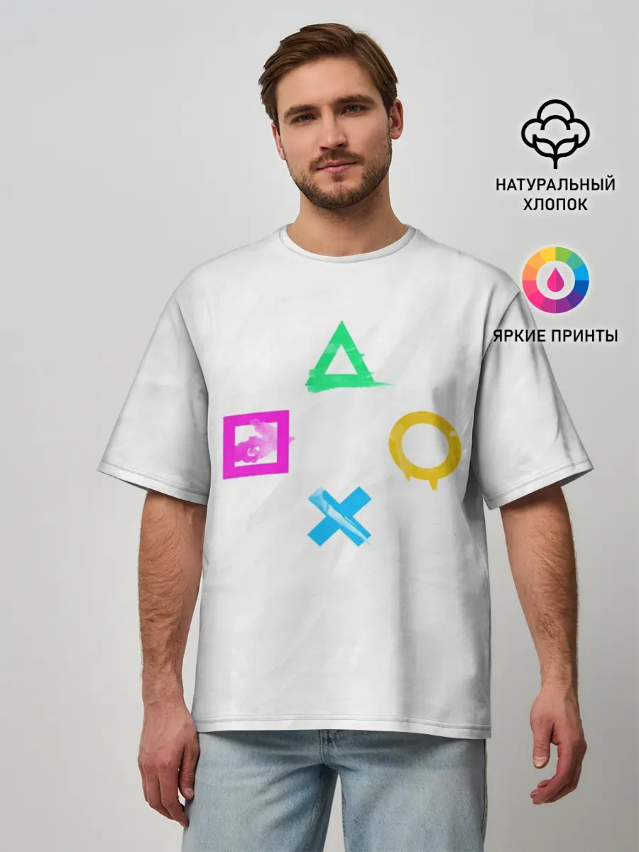 Мужская футболка оверсайз / GAMEPAD