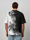 Мужская футболка оверсайз / Черно-белый узор.