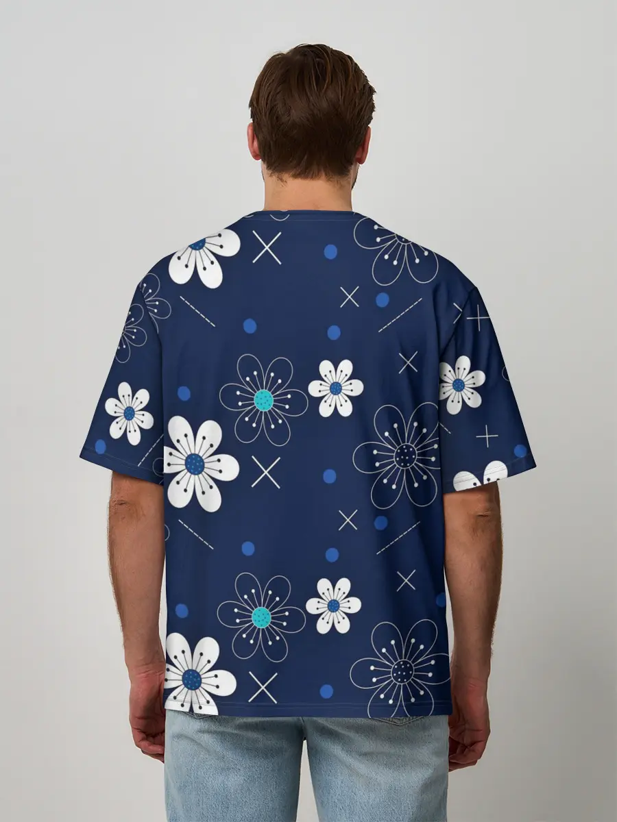 Мужская футболка оверсайз / Ночная поляна