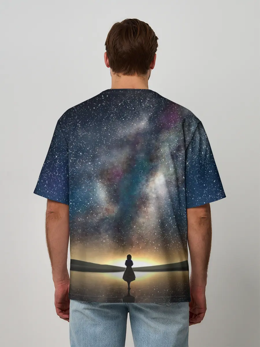 Мужская футболка оверсайз / VIOLET EVERGARDEN. Космос