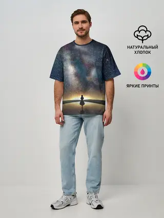 Мужская футболка оверсайз / VIOLET EVERGARDEN. Космос