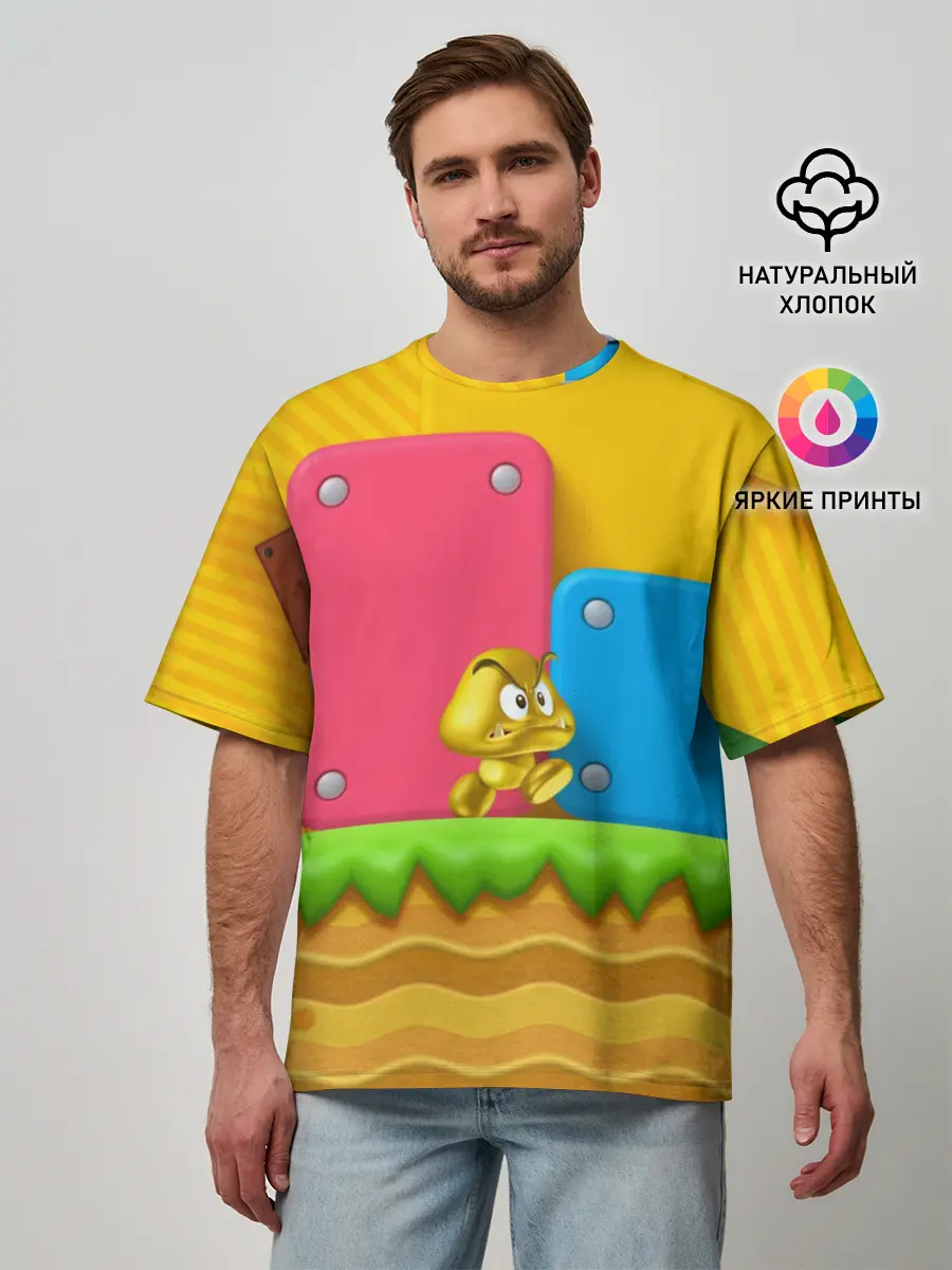 Мужская футболка оверсайз / Супер Марио