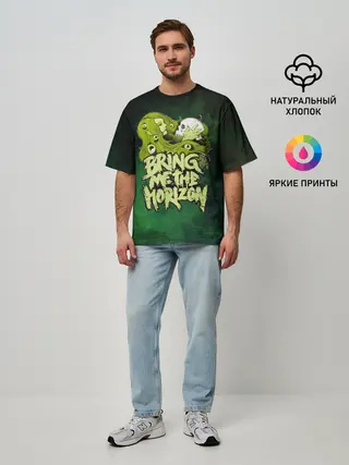 Мужская футболка оверсайз / Bring me the Horizon