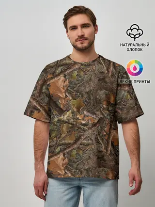 Мужская футболка оверсайз / Охотничий камуфляж