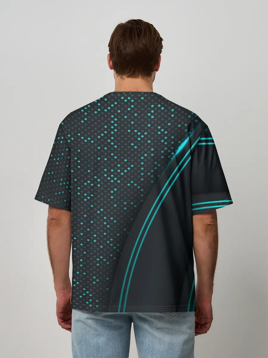 Мужская футболка оверсайз / Mass Effect N7