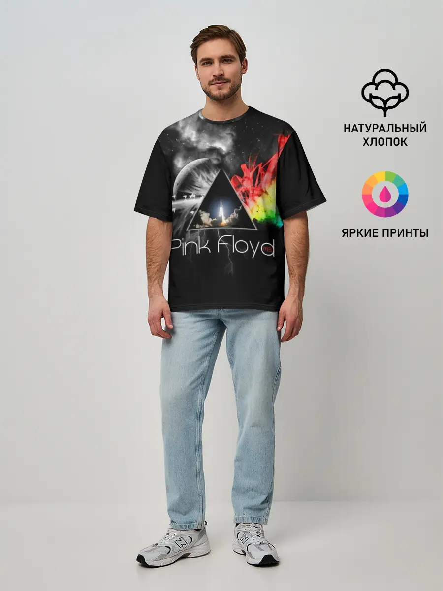 Мужская футболка оверсайз / Pink Floyd