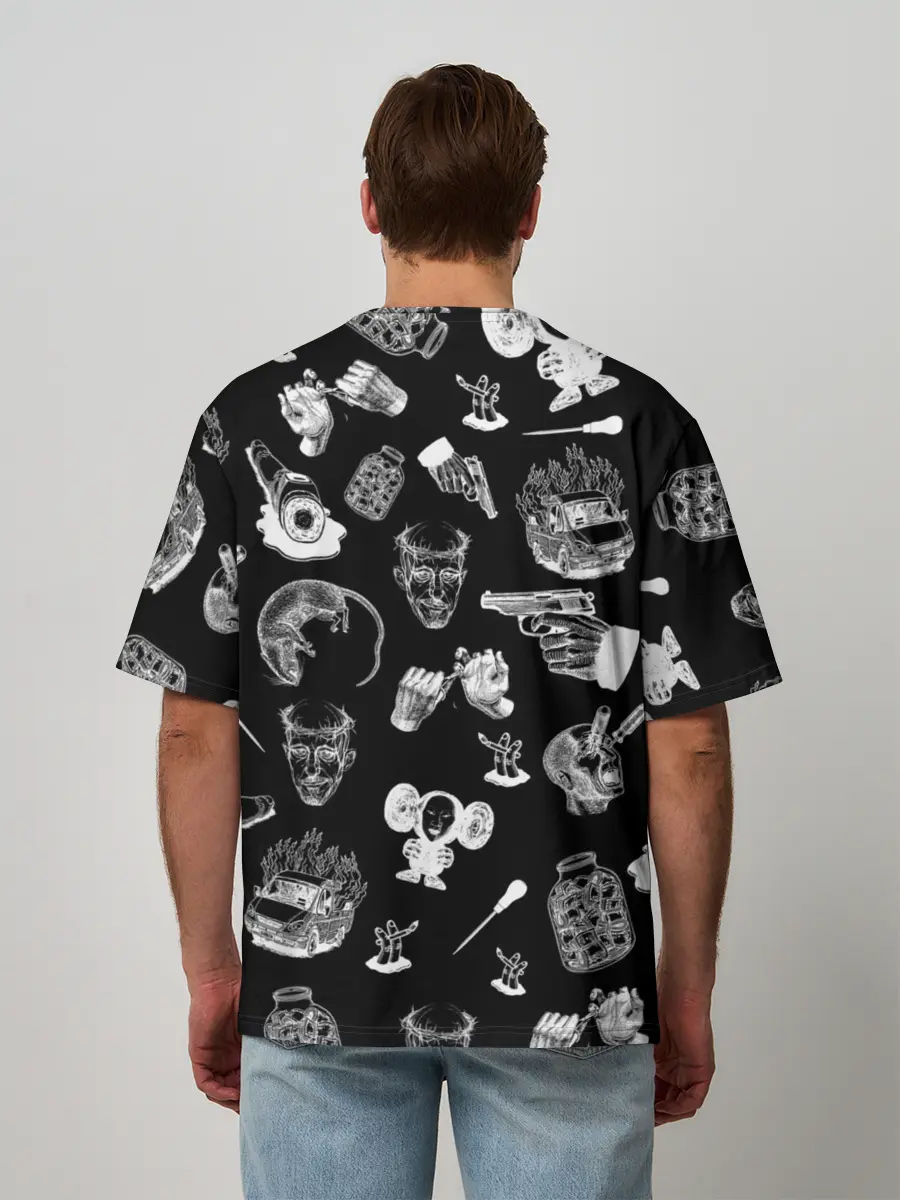 Мужская футболка оверсайз / КРОВОСТОК ТАТУИРОВКИ