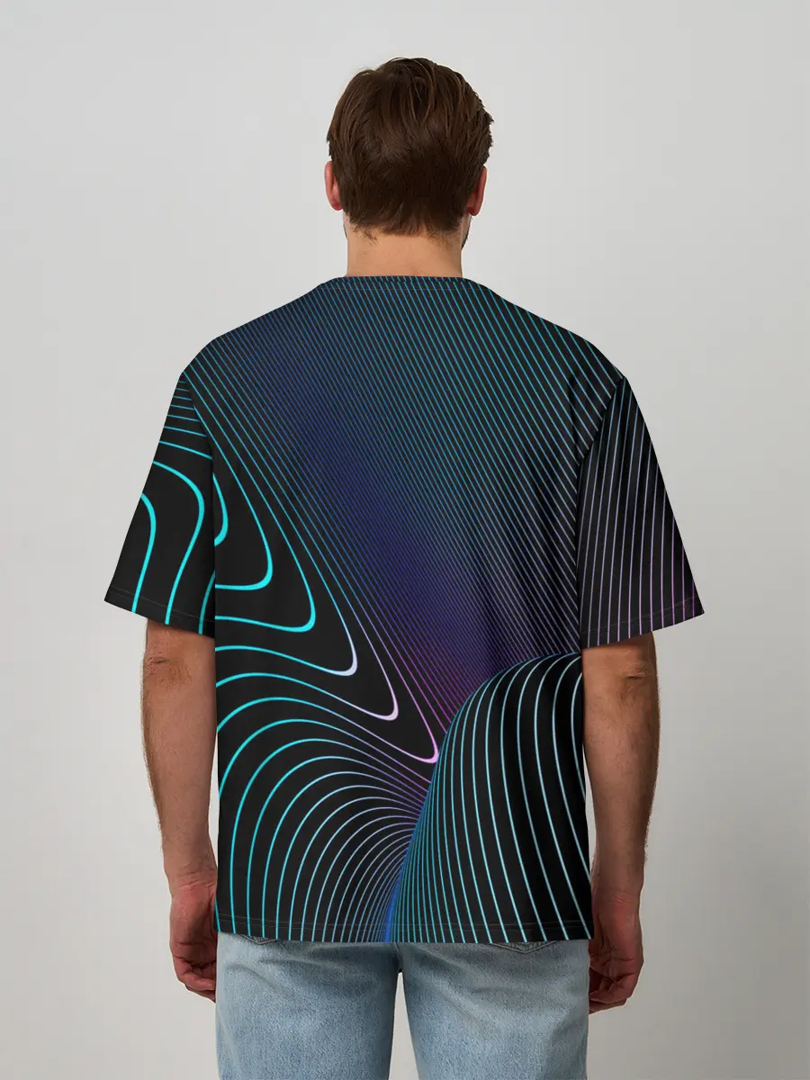Мужская футболка оверсайз / НЕОН STRIPES